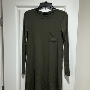 Forever 21 Olive Long Sleeve Dress